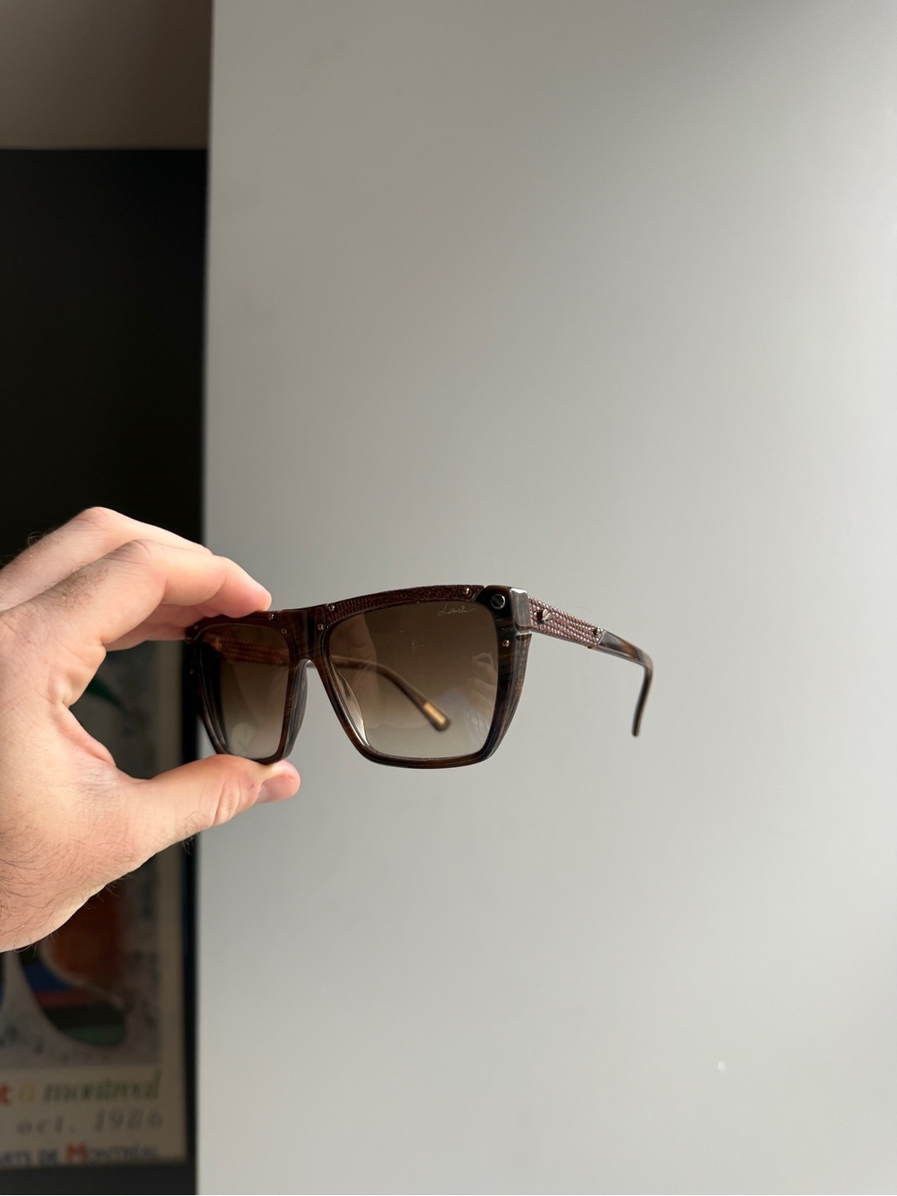 Lanvin Brown Square Gradient Lens Sunglasses